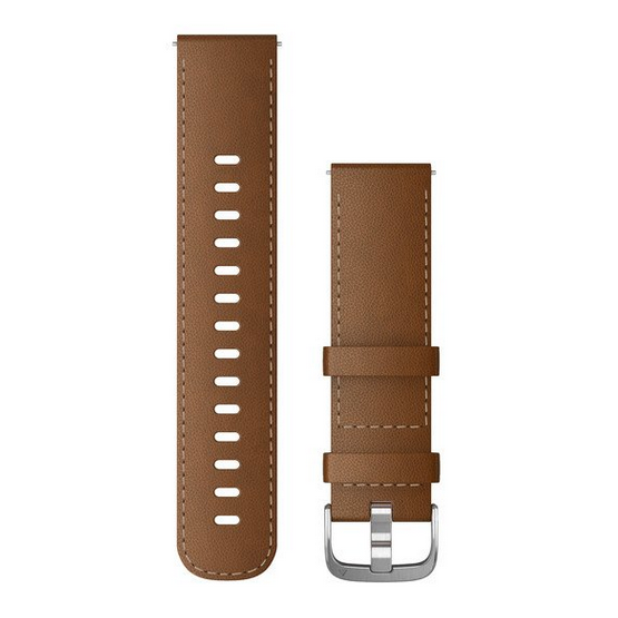 Ремінець Garmin 22mm Band, Brown Leather/Silver Leather Band