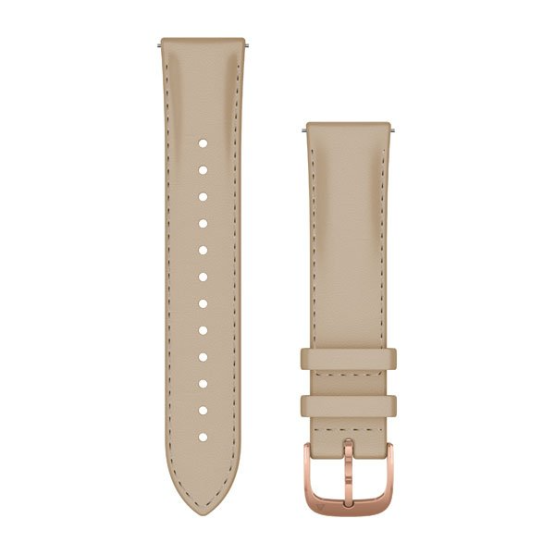 Ремешок Garmin vivomove, Luxe, 20mm, Leather, Rose Gold, Light Sand Leather Band