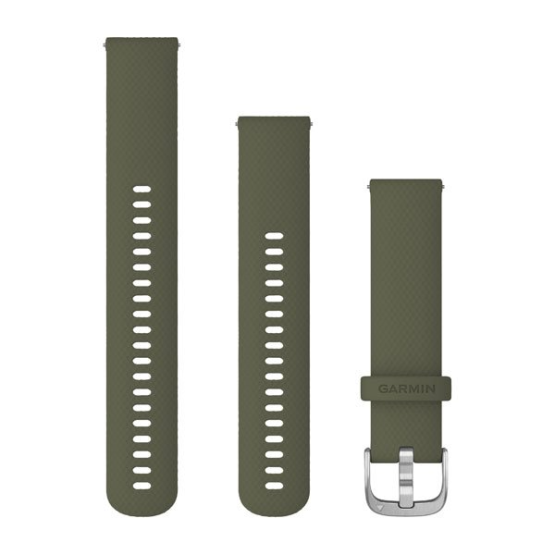 Ремешок Garmin vivomove, Style, 20mm, Silicone, Silver, Moss Band