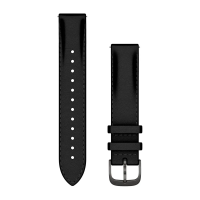 Ремінець Garmin 18mm Band, Black Leather + Brushed Slate