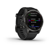 Garmin Fenix 7S Sapphire Solar Carbon Gray DLC Titanium with Black Band