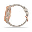 Garmin Fenix 7S Sapphire Solar Rose Gold Titanium with Limestone Leather Band (includes limestone silicone band)