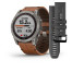 Garmin Fenix 7X Sapphire Solar Titanium with Chestnut Leather Band (includes graphite silicone band)