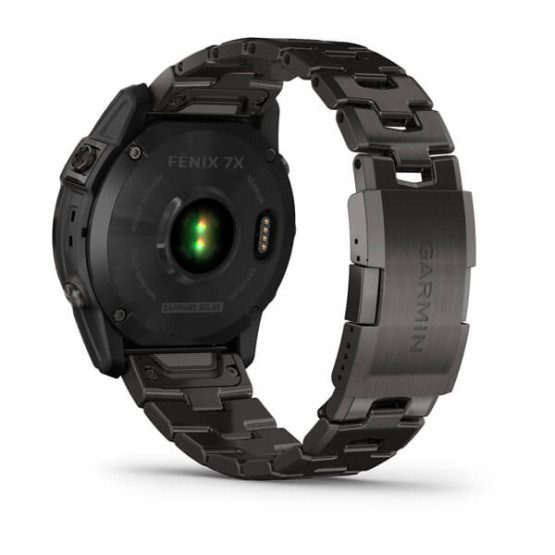 Garmin Fenix 7X Sapphire Solar Carbon Gray DLC Titanium with Titanium Band (includes black silicone band)