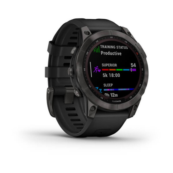 Garmin Fenix 7 Sapphire Solar Black DLC Titanium with Black Band Garmin Fenix 7 Sapphire Solar Black DLC Titanium with Black Band