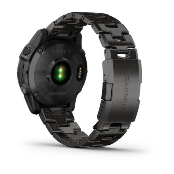 Garmin Fenix 7 Sapphire Solar Carbon Gray DLC Titanium with Titanium Band (includes black silicone band) Garmin Fenix 7 Sapphire Solar Carbon Gray DLC Titanium with Titanium Band (includes black silicone band)