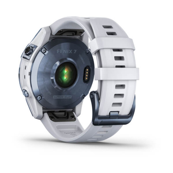 Garmin Fenix 7 Sapphire Solar Mineral Blue DLC Titanium with Whitestone Band Garmin Fenix 7 Sapphire Solar Mineral Blue DLC Titanium with Whitestone Band