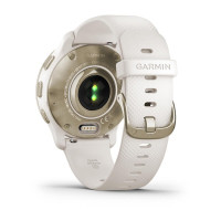Garmin Venu 2 Plus Cream Gold Stainless Steel Bezel with Ivory Case and Silicone Band