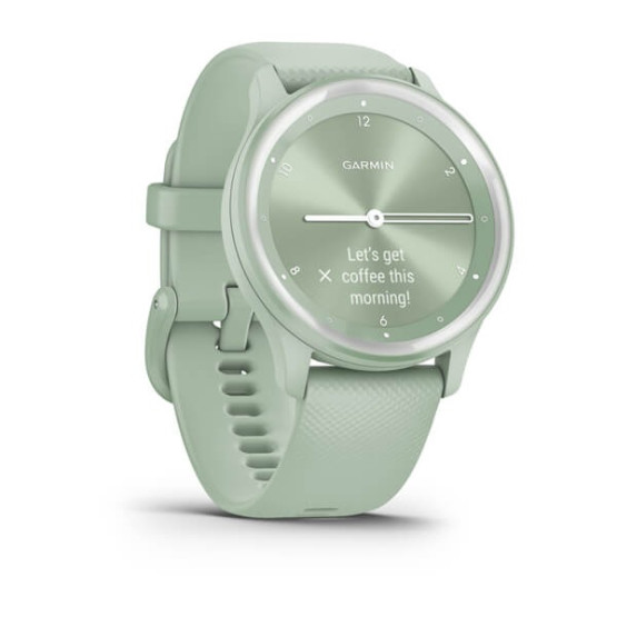 Garmin Vivomove Sport Cool Mint Case and Silicone Band with Silver Accents Garmin Vivomove Sport Cool Mint Case and Silicone Band with Silver Accents