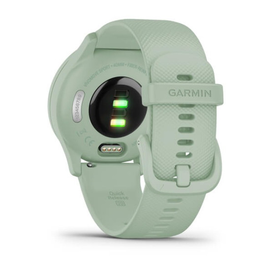 Garmin Vivomove Sport Cool Mint Case and Silicone Band with Silver Accents Garmin Vivomove Sport Cool Mint Case and Silicone Band with Silver Accents