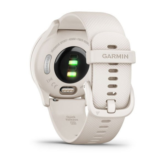 Garmin Vivomove Sport Ivory Case and Silicone Band with Peach Gold Accents