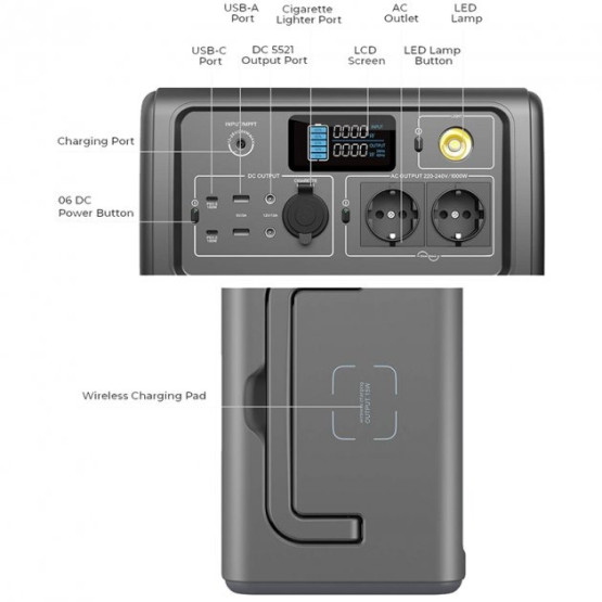 Зарядная станция Bluetti PowerOak EB70 716Wh/1000W Зарядная станция Bluetti PowerOak EB70 716Wh/1000W