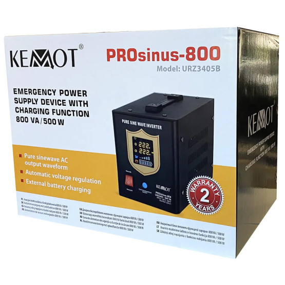 Источник бесперебойного питания KEMOT PROsinus-800 12V 230V 800VA/500W