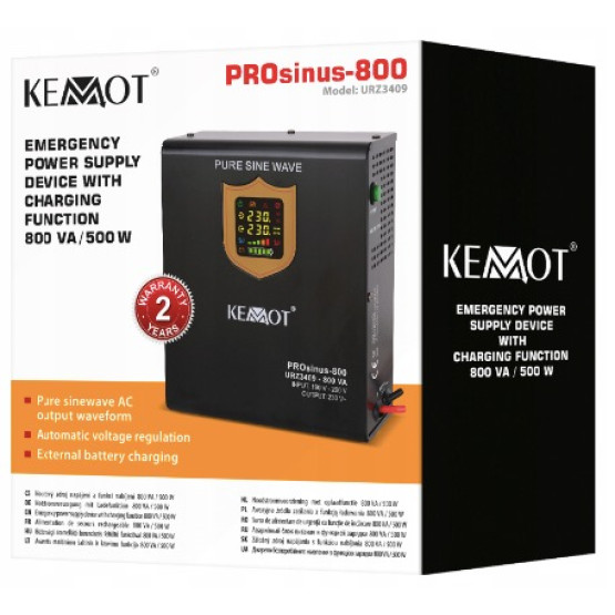 Источник бесперебойного питания Kemot PROsinus-800 12В 800ВА/500вт