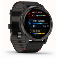 Venu 2 · Slate · Black Leather Band