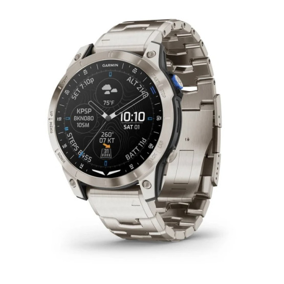 Спортивные часы Garmin D2 Mach 1 Aviator с вентилируемым титановым ремешков