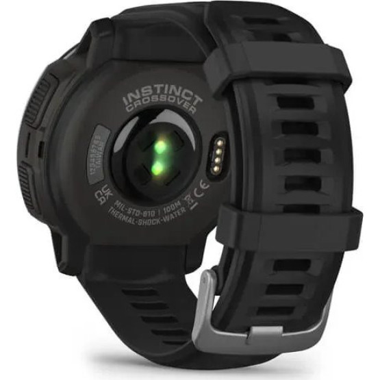 Смарт-годинник Garmin Instinct Crossover з чорним силіконовим ремінцем