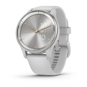 Гибридные смарт-часы Garmin vivomove Trend Silver с силиконовым ремешком