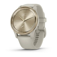 Гибридные смарт-часы Garmin vivomove Trend Cream Gold с силиконовым ремешком