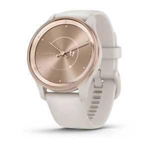 Гибридные смарт-часы Garmin vivomove Trend Peach Gold с силиконовым ремешком