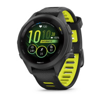 Garmin Forerunner 265S Black Bezel and Case with Black/Amp Yellow Silicone Band
