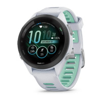 Garmin Forerunner 265S Black Bezel with Whitestone Case and Whitestone/Neo Tropic Silicone Band