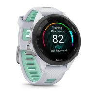 Garmin Forerunner 265S Black Bezel with Whitestone Case and Whitestone/Neo Tropic Silicone Band