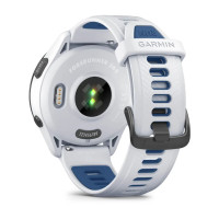 Garmin Forerunner 265 Black Bezel with Whitestone Case and Whitestone/Tidal Blue Silicone Band