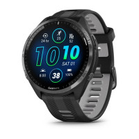 Garmin Garmin Forerunner 965 Carbon Gray DLC Titanium Bezel with Black Case and Black/Powder Gray Silicone Band
