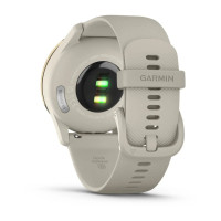 Гибридные смарт-часы Garmin vivomove Trend Cream Gold с силиконовым ремешком