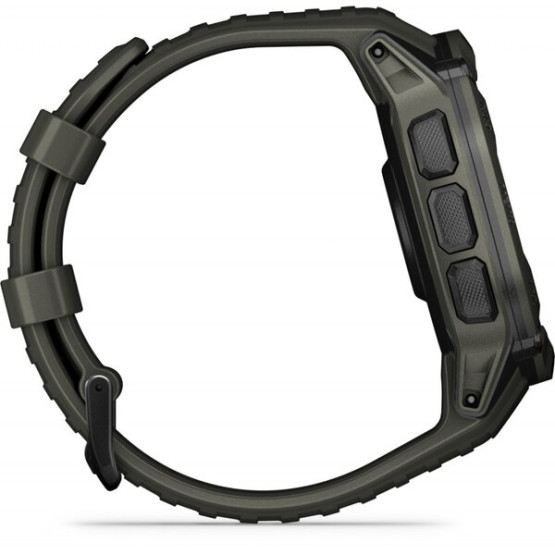 Тактический часы Garmin Instinct 2X Solar Tactical Edition – Black с чёрным силиконовым ремешком
