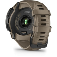 Тактический часы Garmin Instinct 2X Solar Tactical Edition – Coyote Tan с коричневым силиконовым ремешком