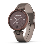 Garmin Lily Classic Dark Bronze Bezel with Paloma Case and Italian Leather Band