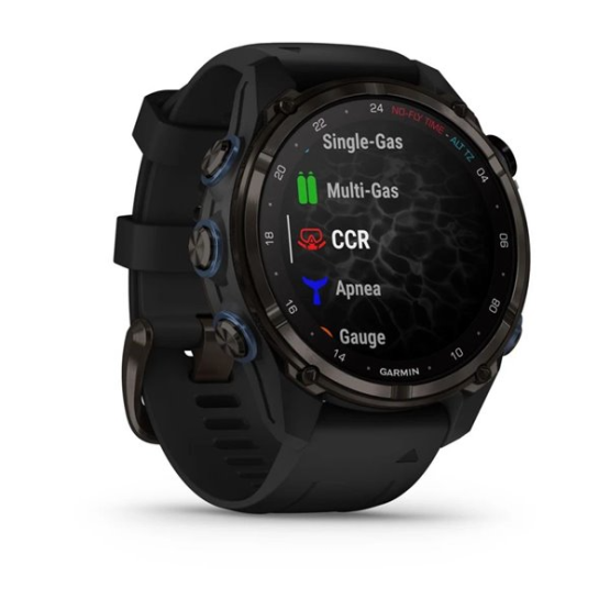Garmin Descent Mk3i (43 мм) карбоново-сірий DLC титановий з чорним силіконовим ремінцем