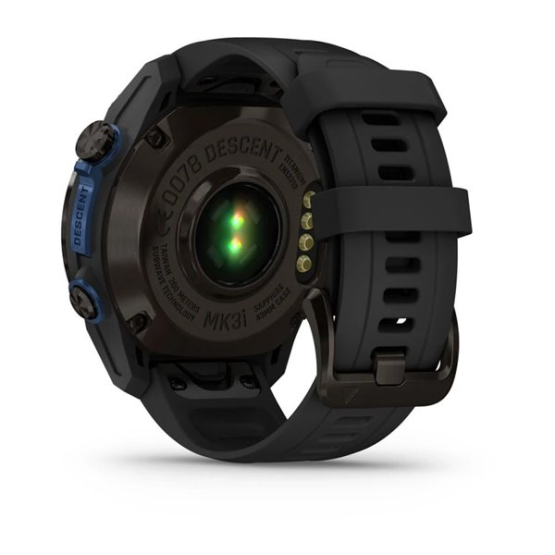 Garmin Descent Mk3i (43 мм) карбоново-сірий DLC титановий з чорним силіконовим ремінцем