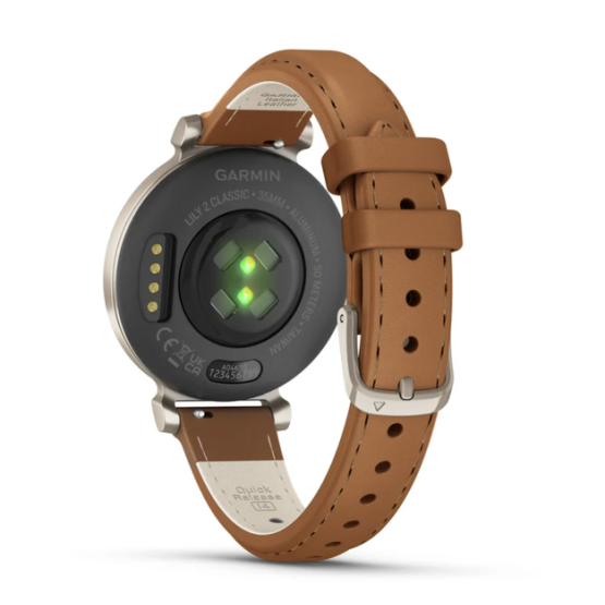Garmin Lily 2 Classic Cream Gold with Tan Leather Band