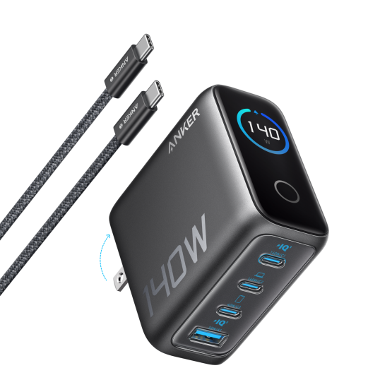 Зарядний пристрій Anker 140W GaN 4-Port PD 3.1 Silver (B2697G41)