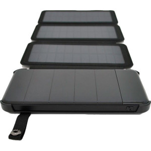 Зовнішній портативний акумулятор Voltronic 1705-3 12000mAh Black 60W 12000 mAh з сонячною батареєю
