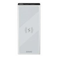 Зовнішній портативний акумулятор Savio BA-06 10000mAh White з бездротовою зарядкою 15W