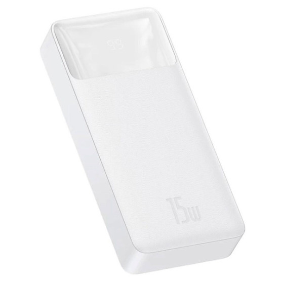 Зовнішній портативний акумулятор Baseus Bipow Digital Display Overseas Edition 20000mAh 15W White