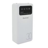 Зовнішній портативний акумулятор Bunsey BY-12 30000mAh White QC22.5W/PD20W