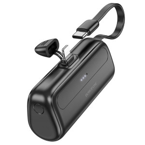 Зовнішній портативний акумулятор Borofone BJ41 Pocket with cable 5000 mAh Black