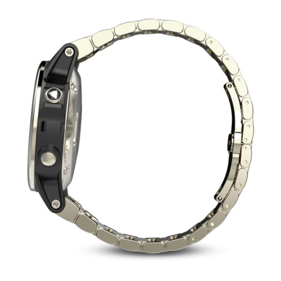 Годинник Garmin fēnix 5S Sapphire, Champagne з металевим ремінцем